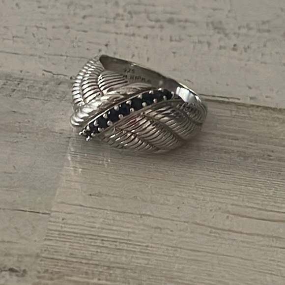 Judith Ripka Silver Sapphire Domed Statement Ring. - Picture 1 of 4